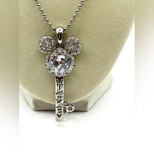 Disney Silver Mickey Key Necklace